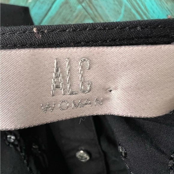 ALC Woman Black 1/4 Button Down 3/4 Sleeve Pullover Lightweight 100% Cotton - Picture 9 of 10